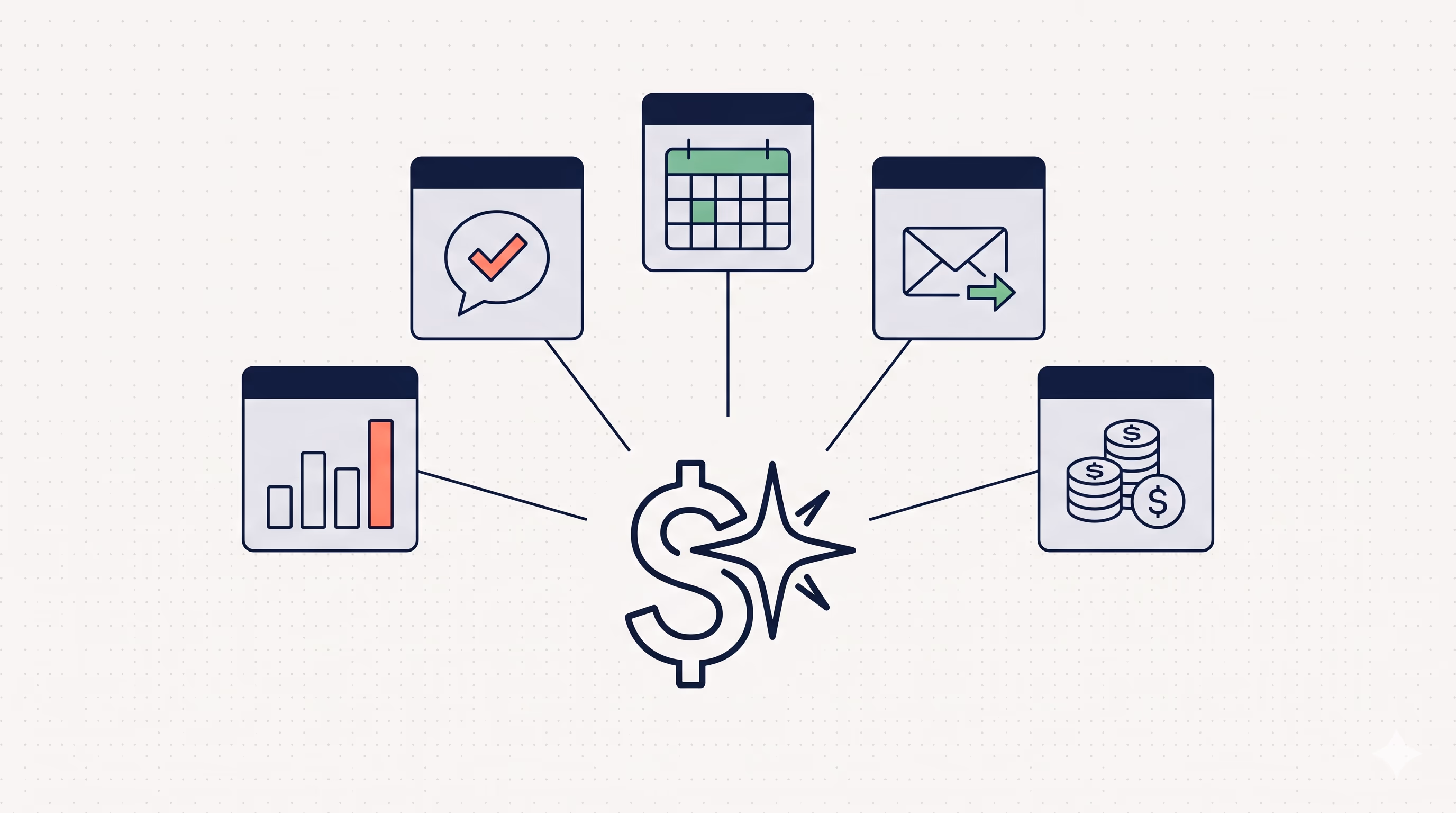 AI tools for small business 2026 — accounting, marketing, and customer support workflows dashboard